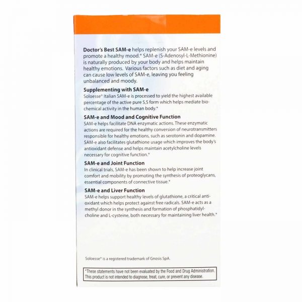 Comprar Doctor's Best, SAMe 200mg - 60 comprimidos - Imagem 4