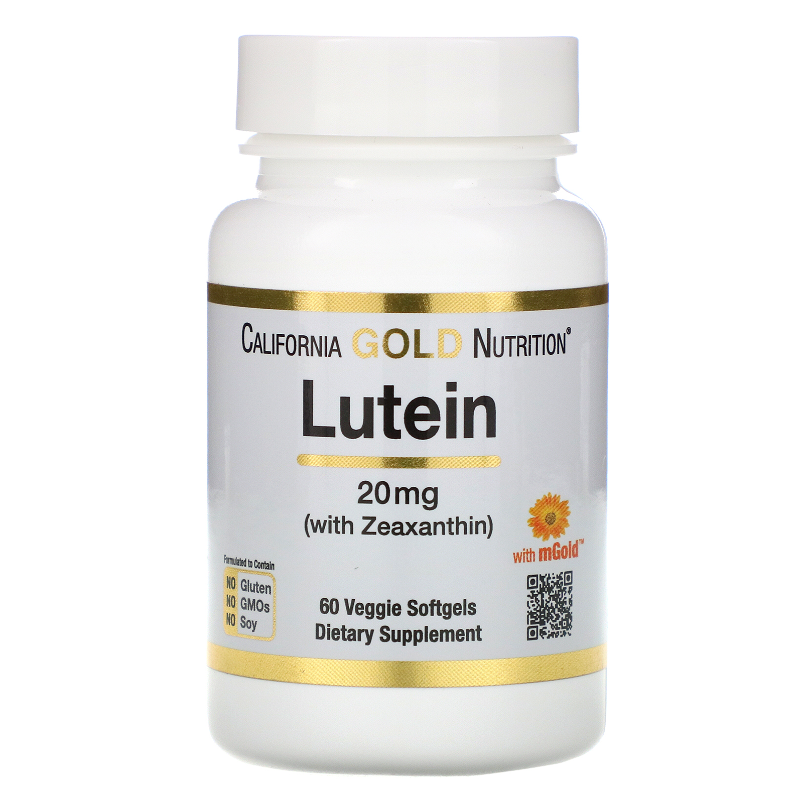 Comprar California Gold Nutrition, Luteína com Zeaxantina, 20 mg, 60 Cápsulas Gelatinosas Vegetais