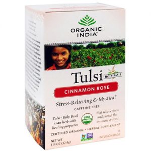 Comprar Organic India, Chá de Tulsi Canela Rosa - 18 Saquinhos