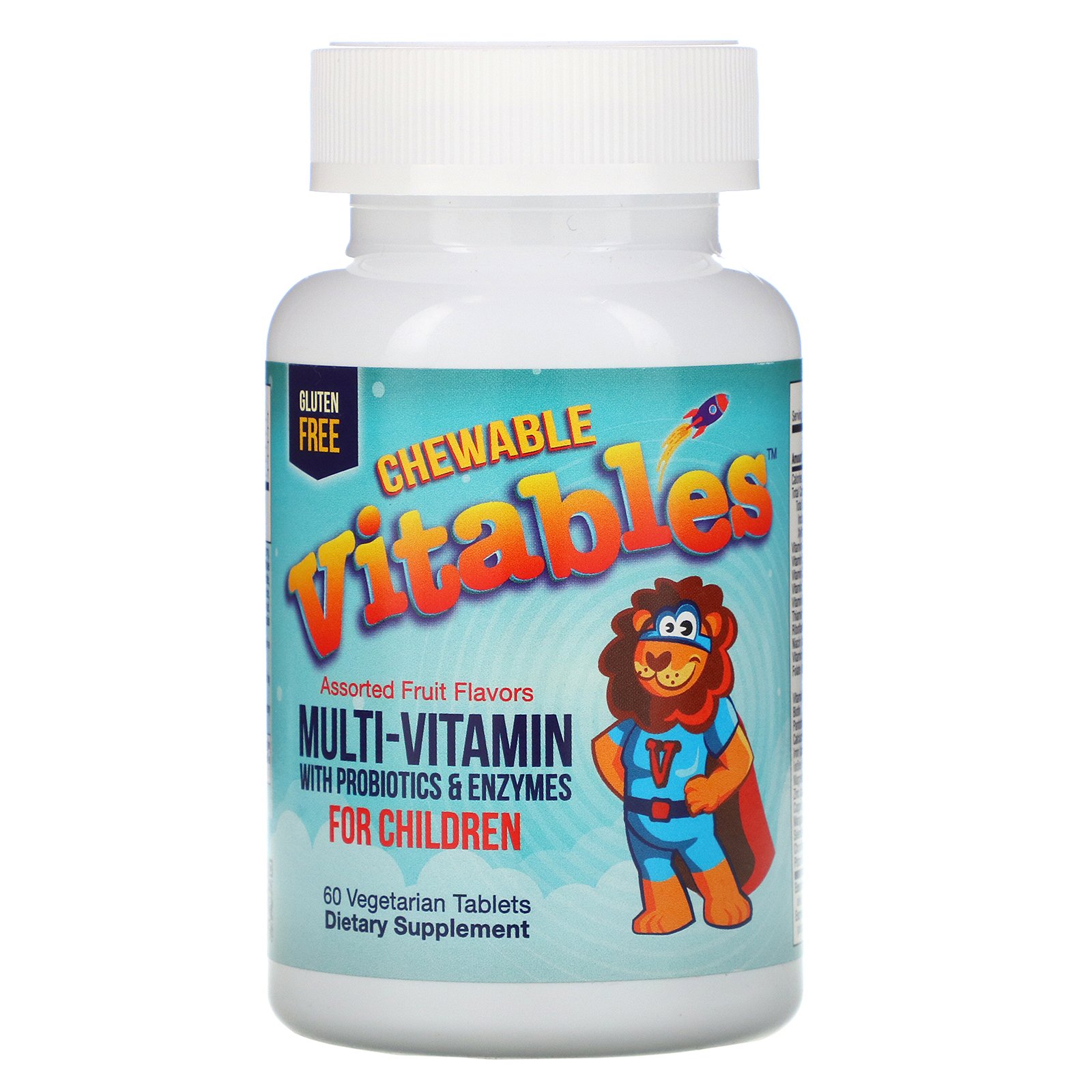 Comprar Vitables, Multivitamínico Mastigável com Probióticos e Enzimas para Crianças, Sabores de Frutas Sortidas, 60 Comprimidos Vegetarianos
