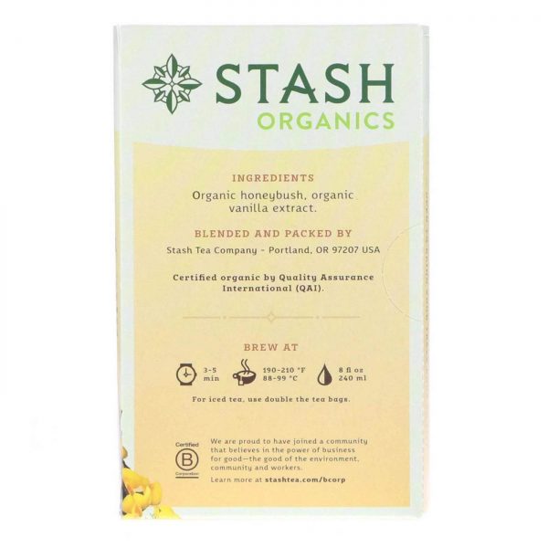 Comprar Stash Tea Organic, Chá de Ervas Orgânicas com Honeybush Rooibos e Baunilha - 18 Saquinhos de Chá - Imagem 5