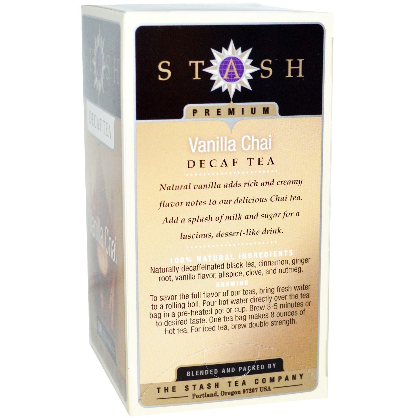 Comprar Stash Tea, Chá Descafeinado - Vanilla Chai - 18 Saquinhos de Chá - Imagem 2