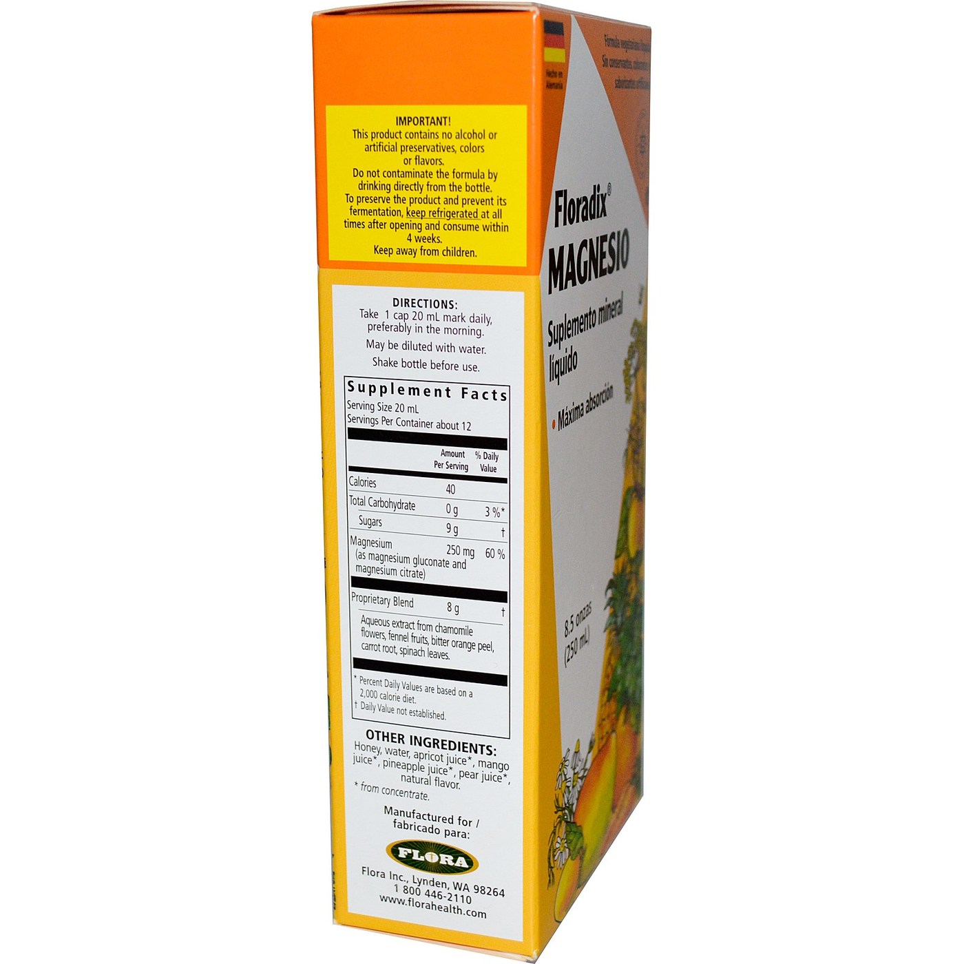 Comprar Flora, Floradix® - Suplemento Líquido Mineral de Magnésio - 8,5 fl oz (250mL) - Imagem 2