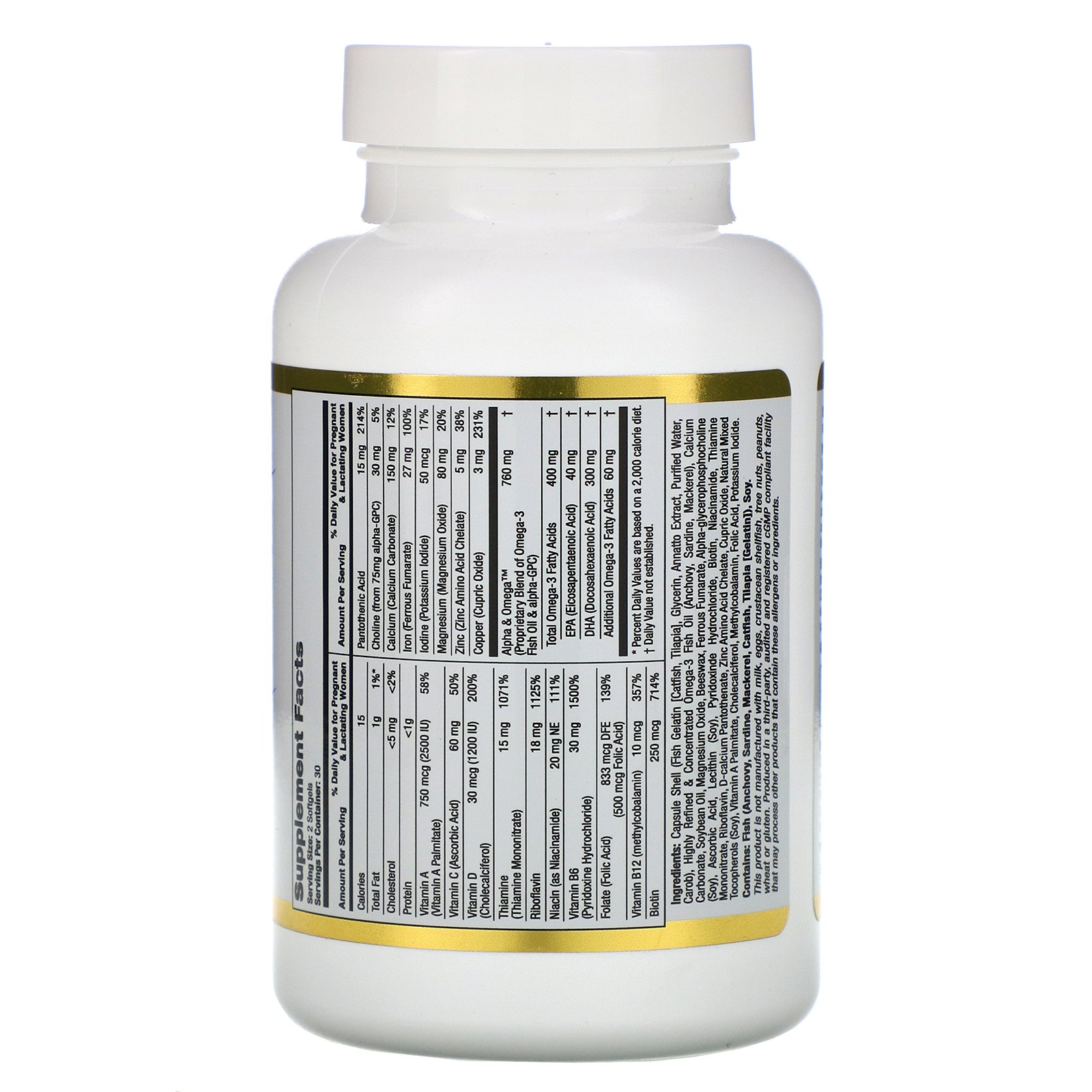 Comprar California Gold Nutrition, Multivitamínico Pré-natal para Grávidas e Lactantes, 60 Cápsulas Softgel de Gelatina de Peixe - Imagem 2