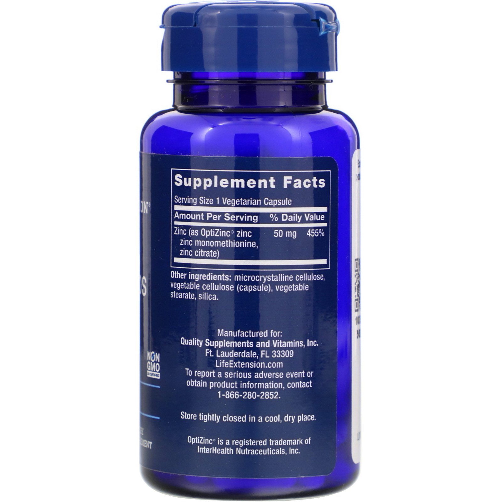 Comprar Life Extension, Cápsulas de Zinco, Alta Potência, 50 mg, 90 Cápsulas Vegetais - Imagem 2