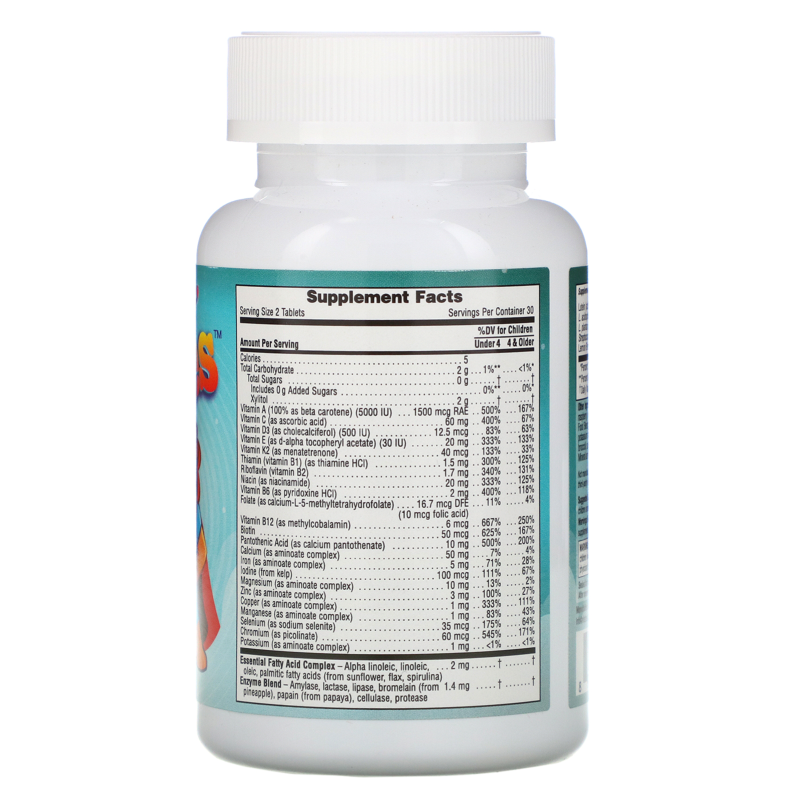 Comprar Vitables, Multivitamínico Mastigável com Probióticos e Enzimas para Crianças, Sabores de Frutas Sortidas, 60 Comprimidos Vegetarianos - Imagem 2