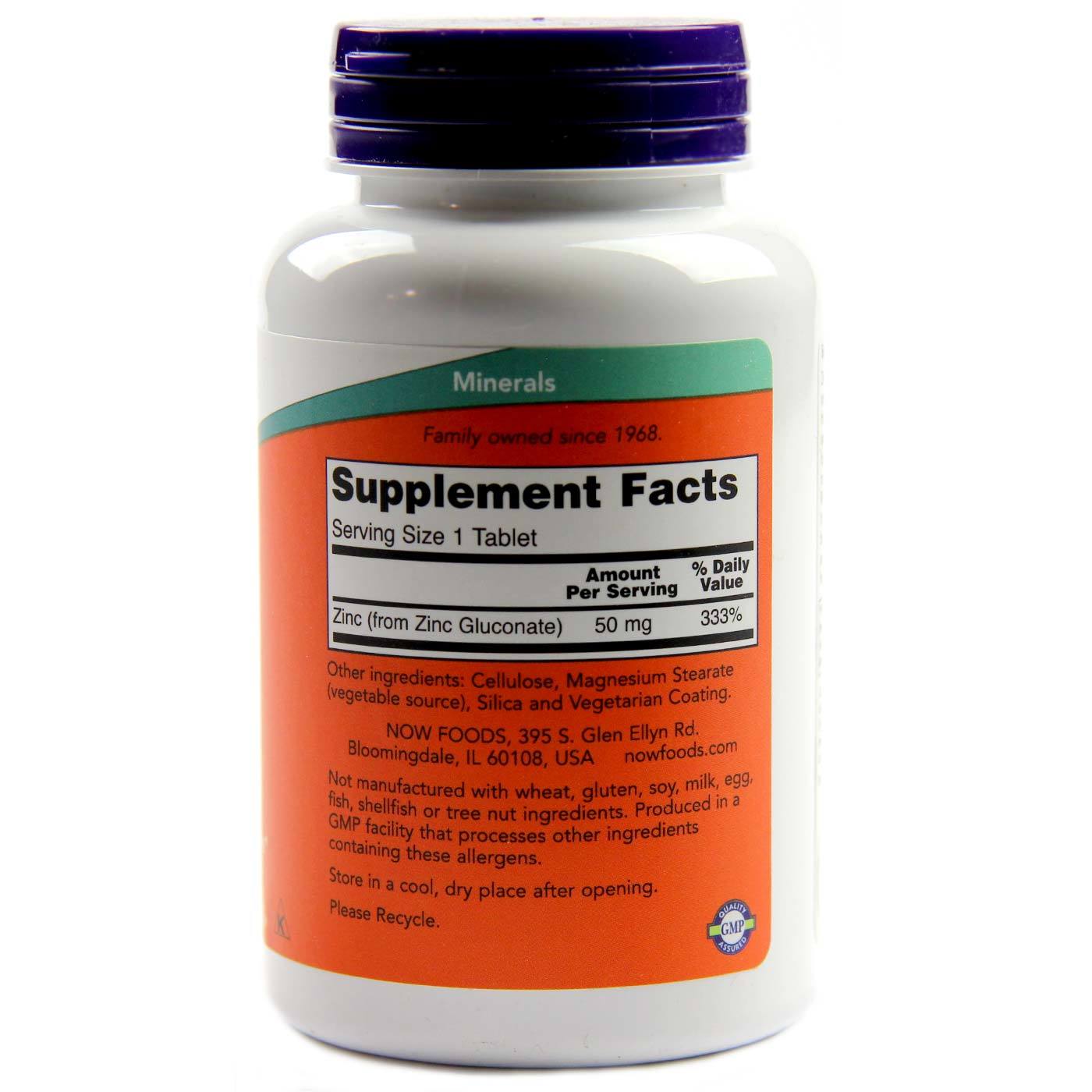 Comprar Now Foods, Zinco 50 mg - 250 Tabletes - Imagem 2