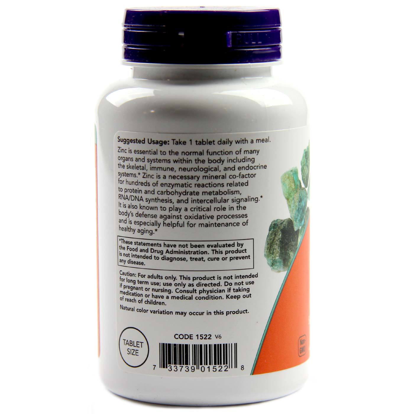 Comprar Now Foods, Zinco 50 mg - 250 Tabletes - Imagem 3