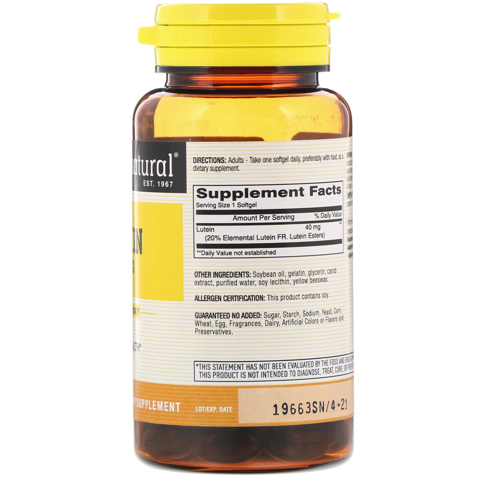 Comprar Mason Natural, Luteína, 40 mg, 30 Softgels - Imagem 2