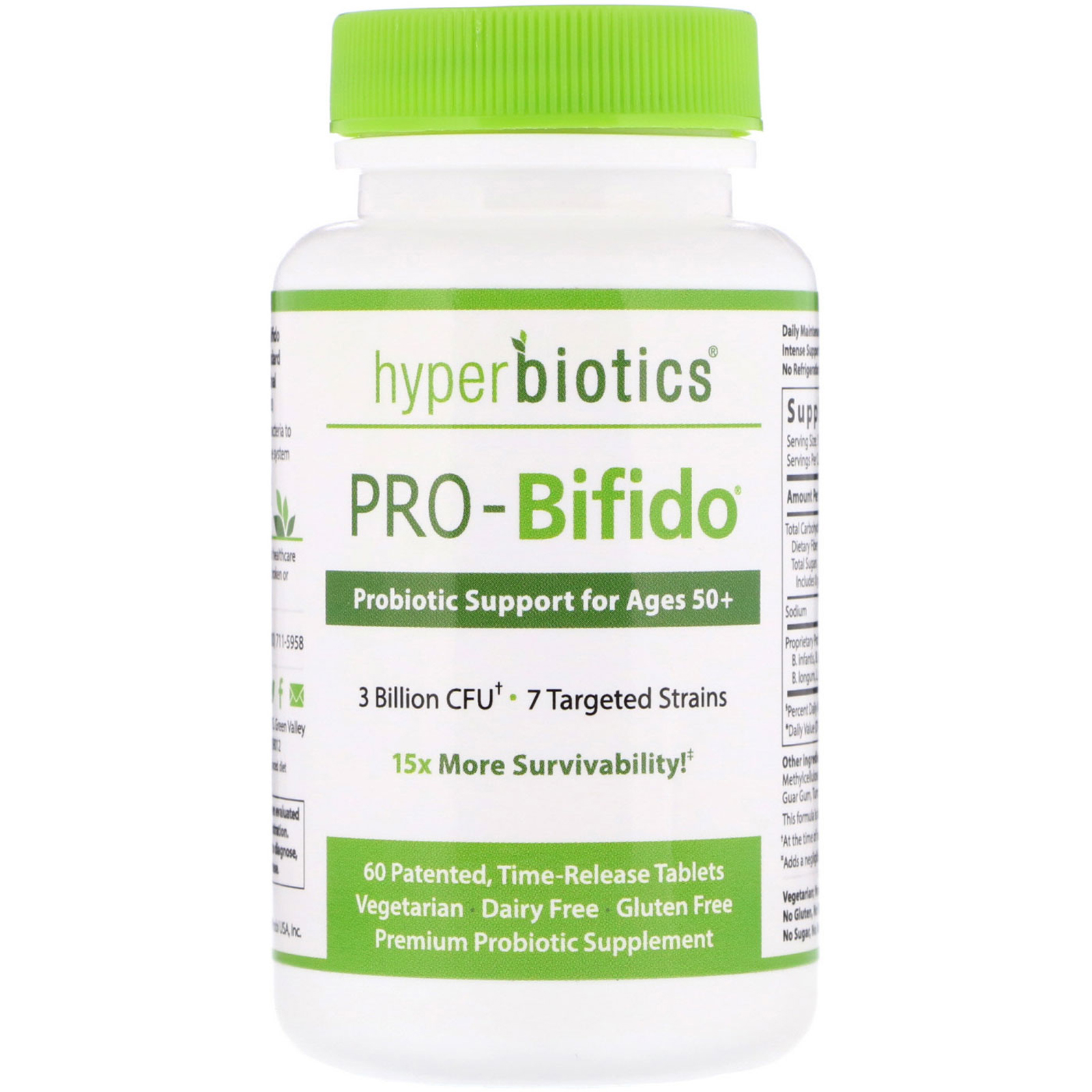 Comprar Hyperbiotics, PRO-Bifido, Suporte Probiótico para Idades 50+, 60 Comprimidos de Liberação Prolongada
