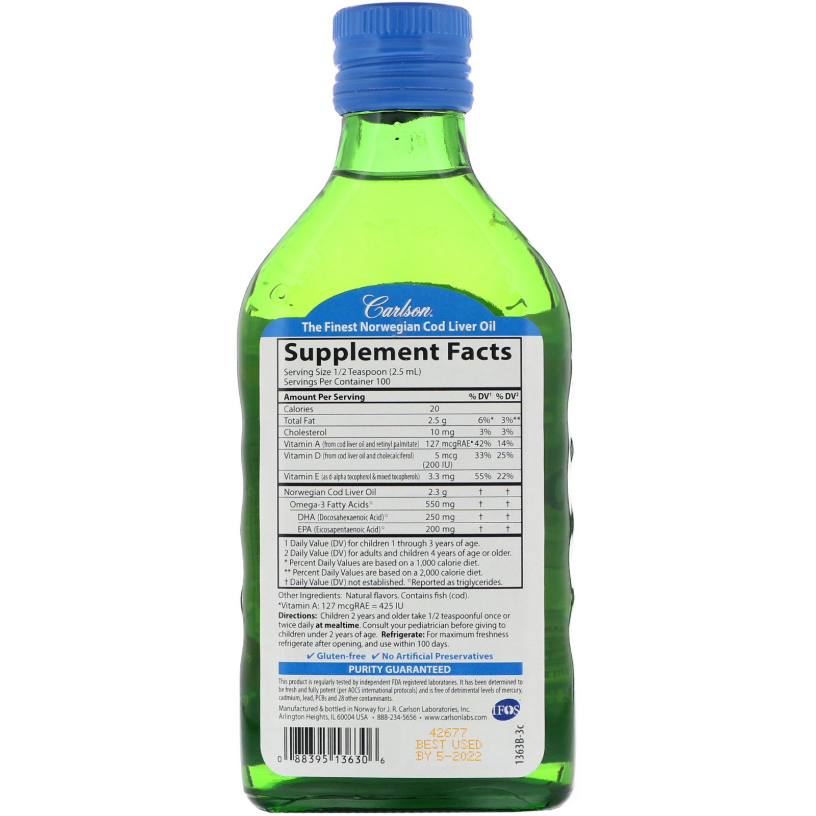 Comprar Carlson Labs, Kid's Wild Norwegian, Cod Liver Oil, Bubble Gum Flavor, 8.4 fl oz (250 ml) - Imagem 2