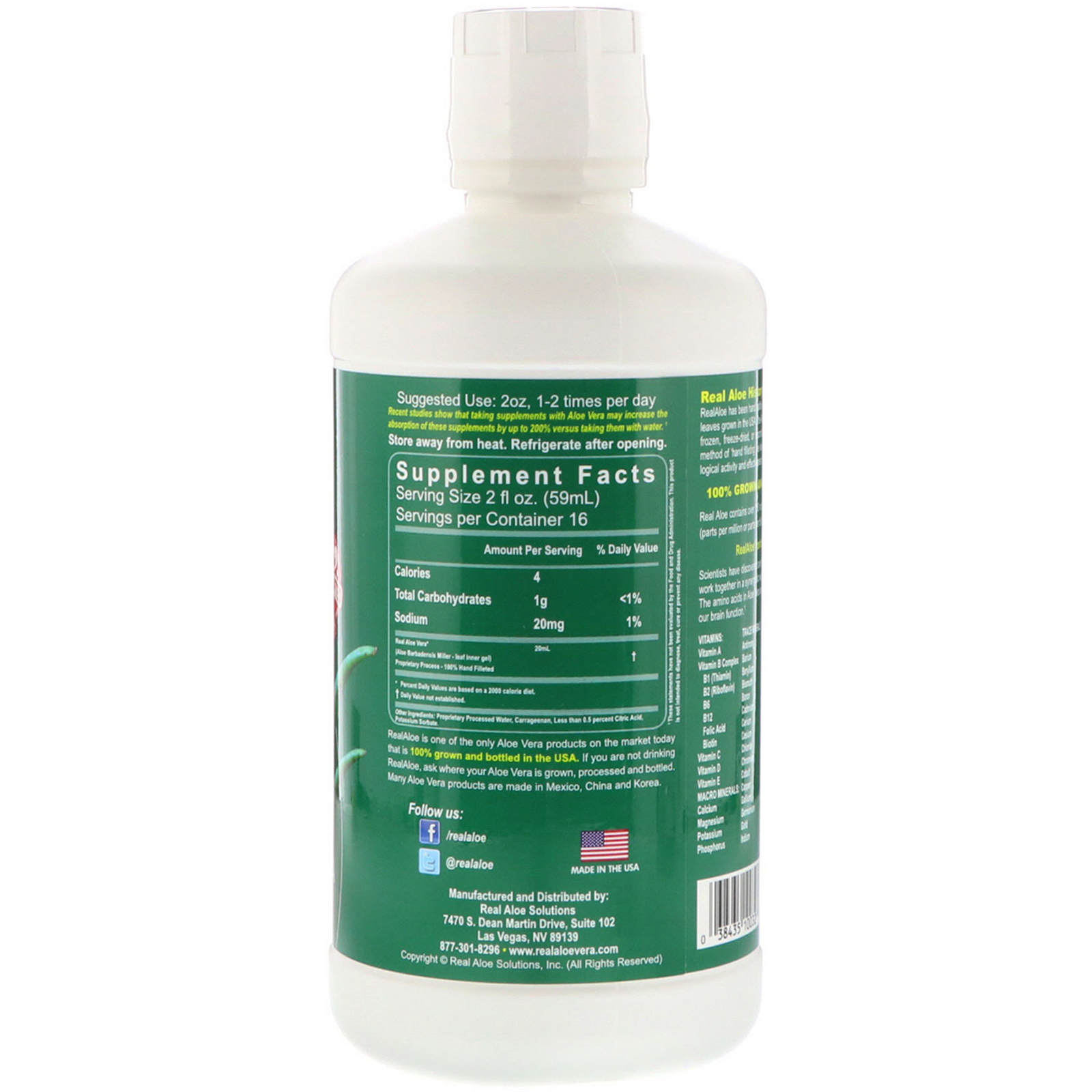 Comprar Real Aloe, Aloe Vera Gel, 960 ml (32 fl oz) - Imagem 2