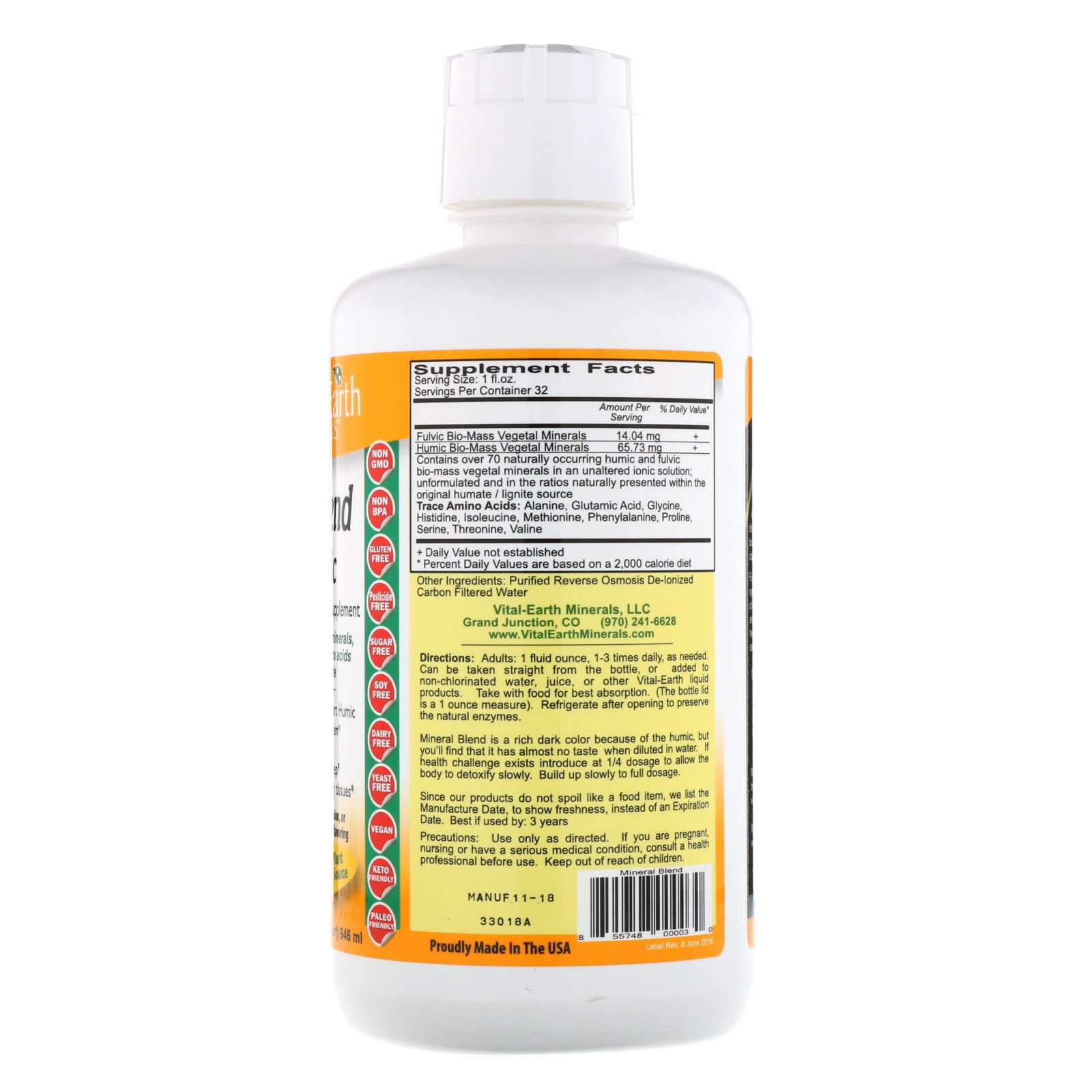 Comprar Vital Earth Minerals, Mistura Mineral Fúlvica-Húmica, 946 ml (32 fl oz) - Imagem 2