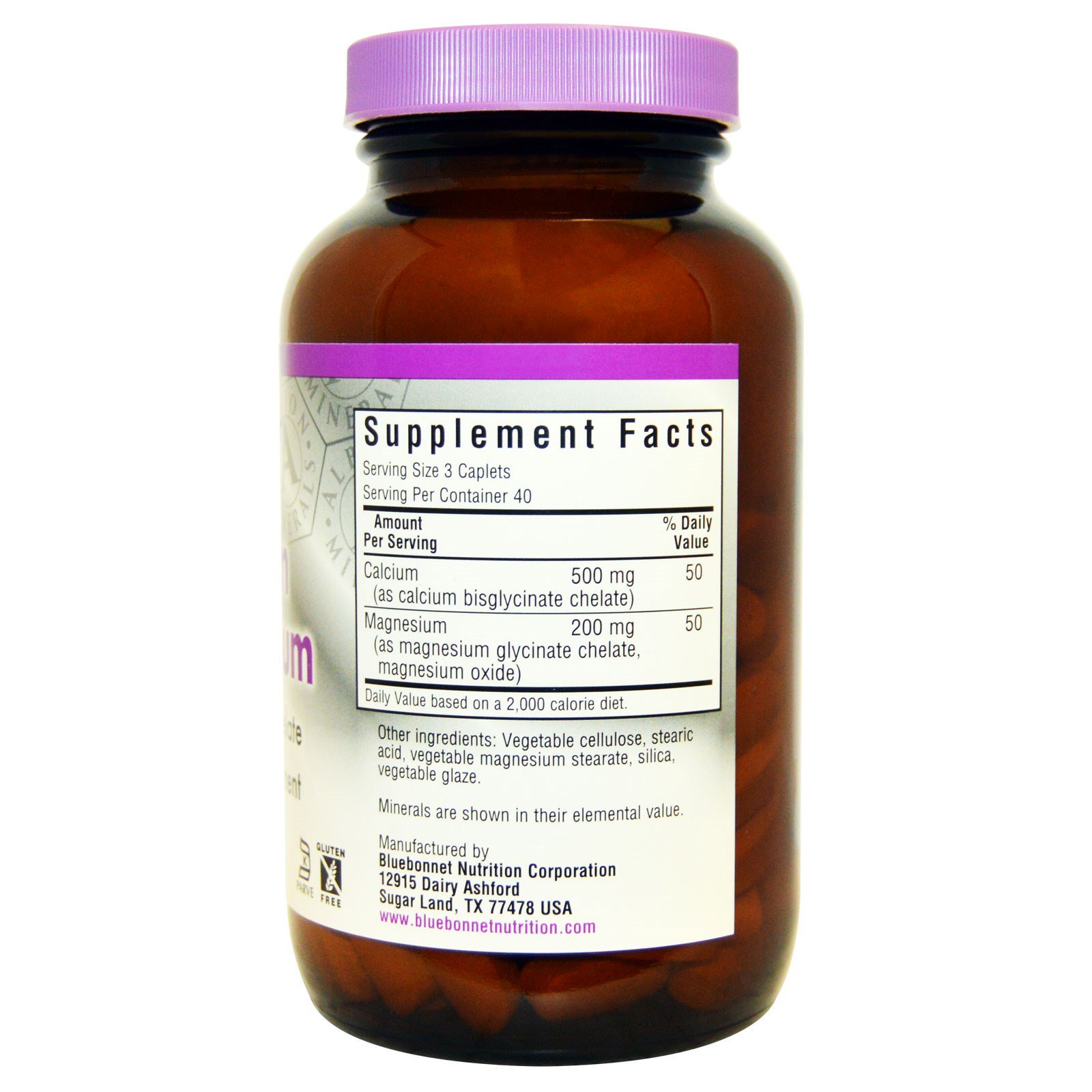 Comprar Bluebonnet Nutrition, Magnésio de cálcio, Quelatado, 120 Cápsulas - Imagem 2