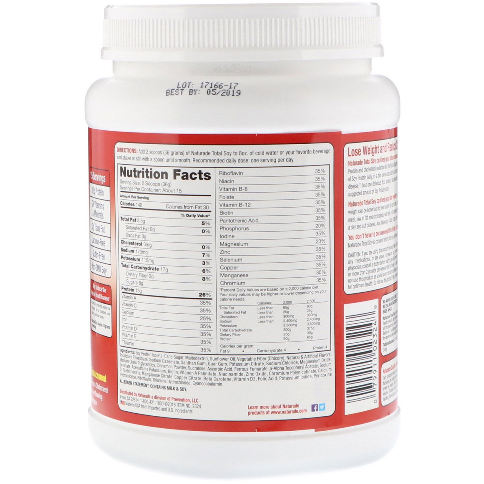 Comprar Naturade, Total Soy, Shake de Emagrecimento, Horchata, 540 g (1,2 lb) - Imagem 2
