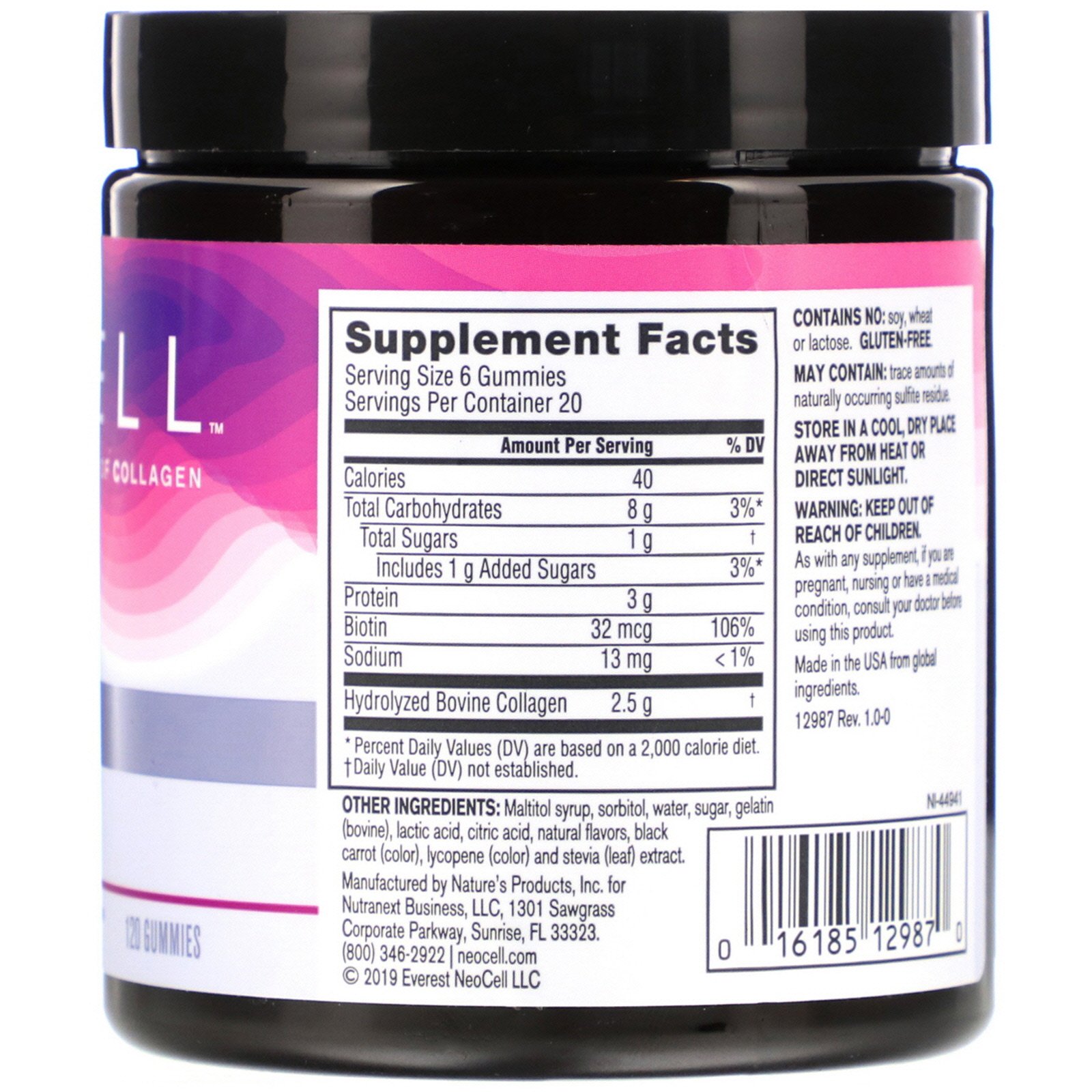 Comprar Neocell, Gummy Glow, Collagen Type 1 & 3 + Biotin, Berry, 120 Gummies - Imagem 2
