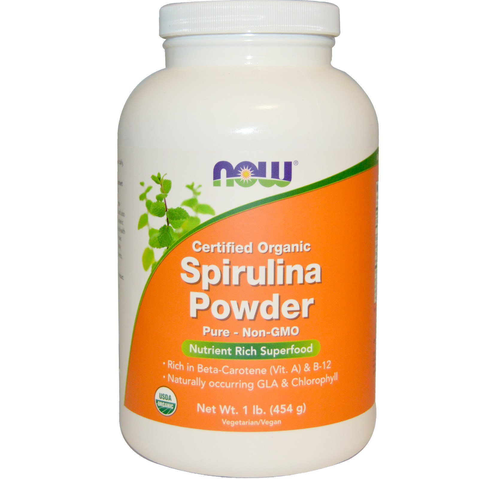 Comprar Now Foods, Espirulina Orgânica Certificada em Pó, 454 g (1 lb)