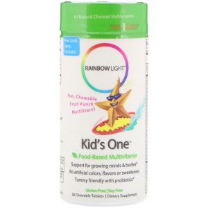 Comprar Rainbow Light, Um para Crianças, Céu Estrelado, Multivitamínico a Base de Alimentos, Ponche de Frutas, 30 comprimidos mastigáveis