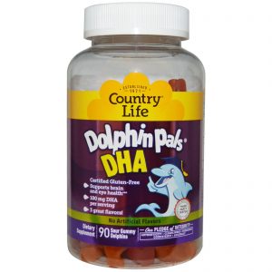 Comprar Country Life, Dolphin Pals, DHA, 90 Sour Gummy Dolphins