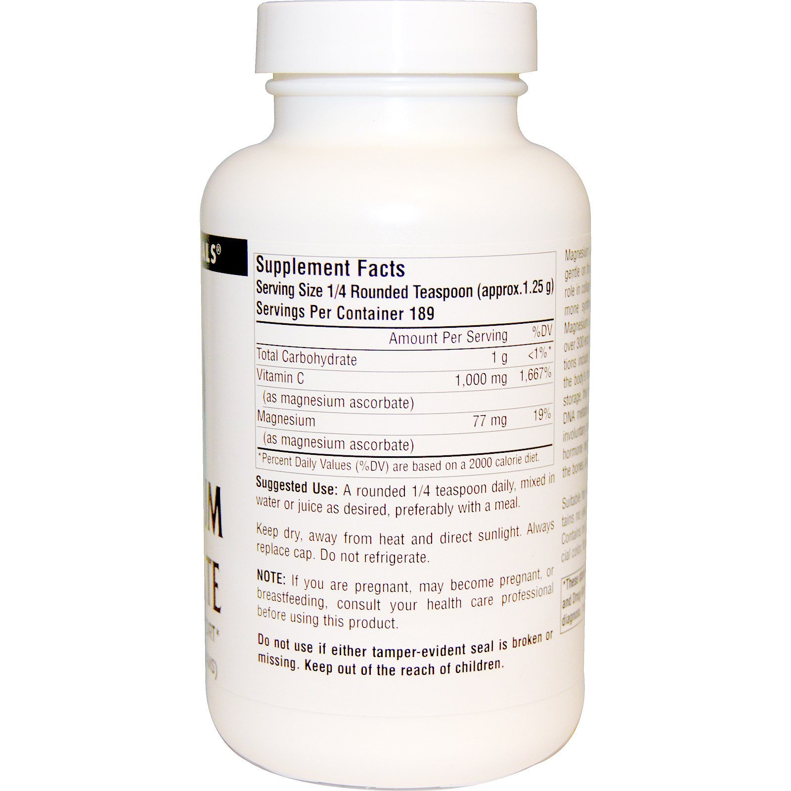 Comprar Source Naturals, Ascorbato de Magnésio, 8 oz (226,8 g) - Imagem 2