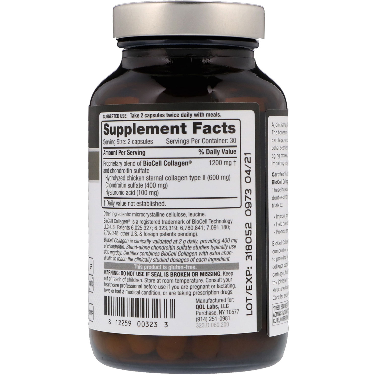 Comprar Quality of Life Labs, Cartiflex, 60 Cápsulas - Imagem 2