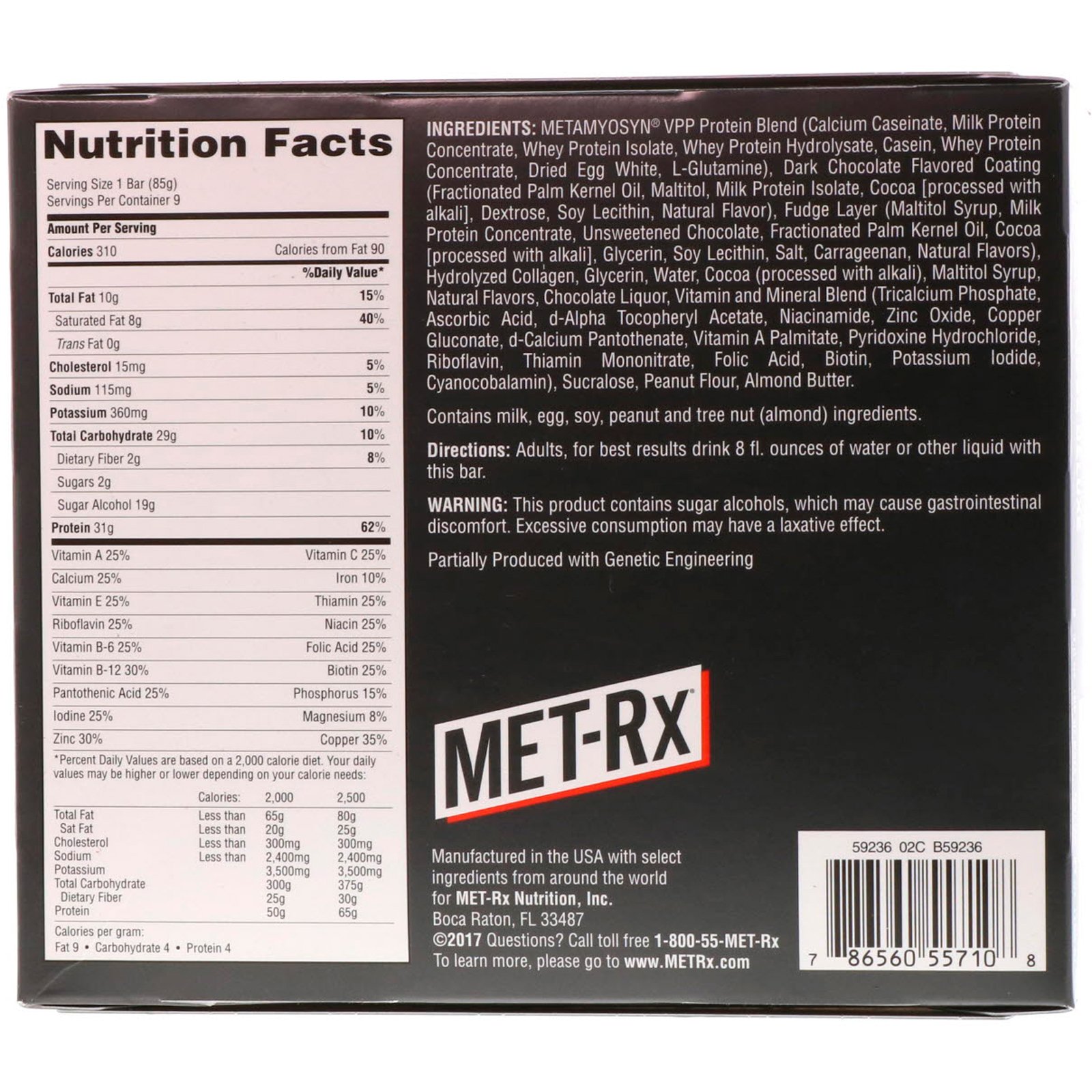 Comprar MET-Rx, PROTEIN PLUS Bar, Chocolate Fudge Deluxe, 9 Bars, 3.0 oz (85 g) Each - Imagem 3
