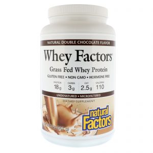 Comprar Natural Factors, Whey Factors, Grass Fed Whey Protein, Natural Double Chocolate , 2 lbs (907 g)