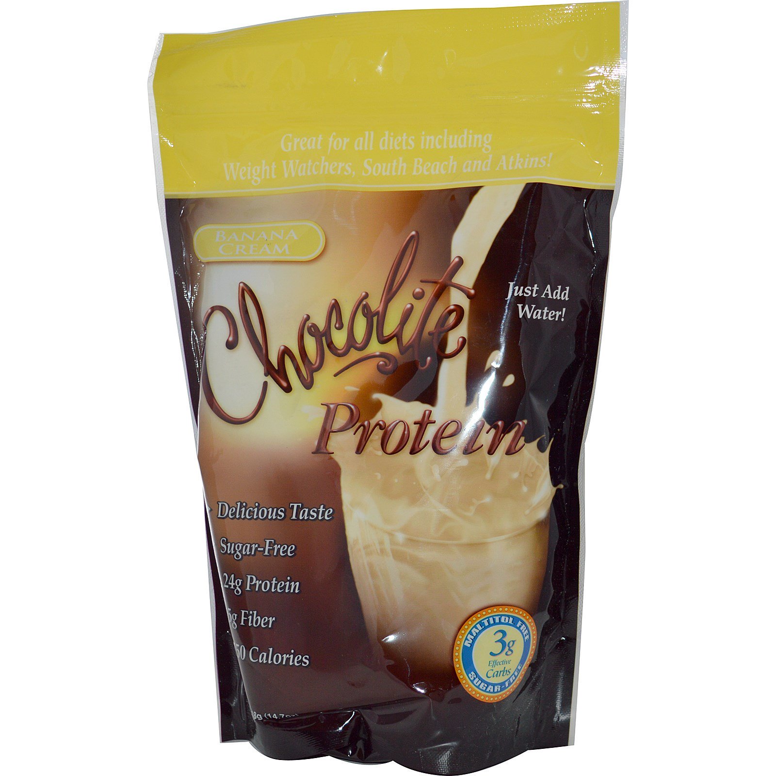 Comprar HealthSmart Foods, Proteína Chocoleve, Creme de Banana, 14.7 oz (418 g)
