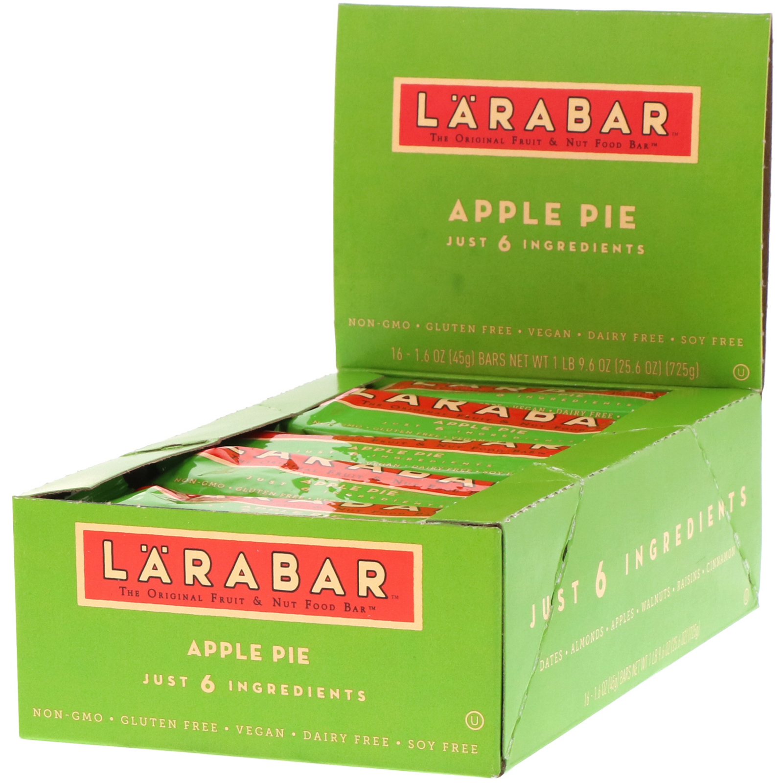 Comprar Larabar, The Original Fruit & Nut Food Bar, Apple Pie, 16 Bars, 1.6 oz (45 g) Each