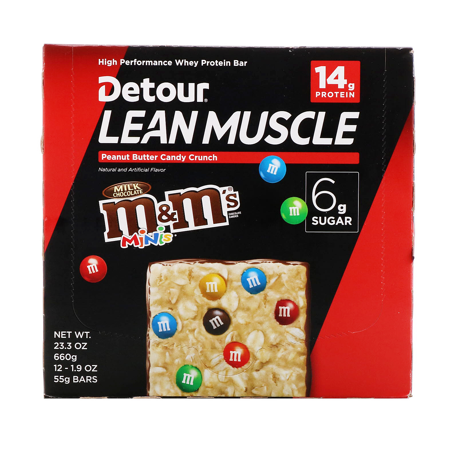 Comprar Detour, Barra para Massa Magra, M&M’s Amendoim Crocante, 12 Barras, 1,9 oz (55 g) Cada - Imagem 3