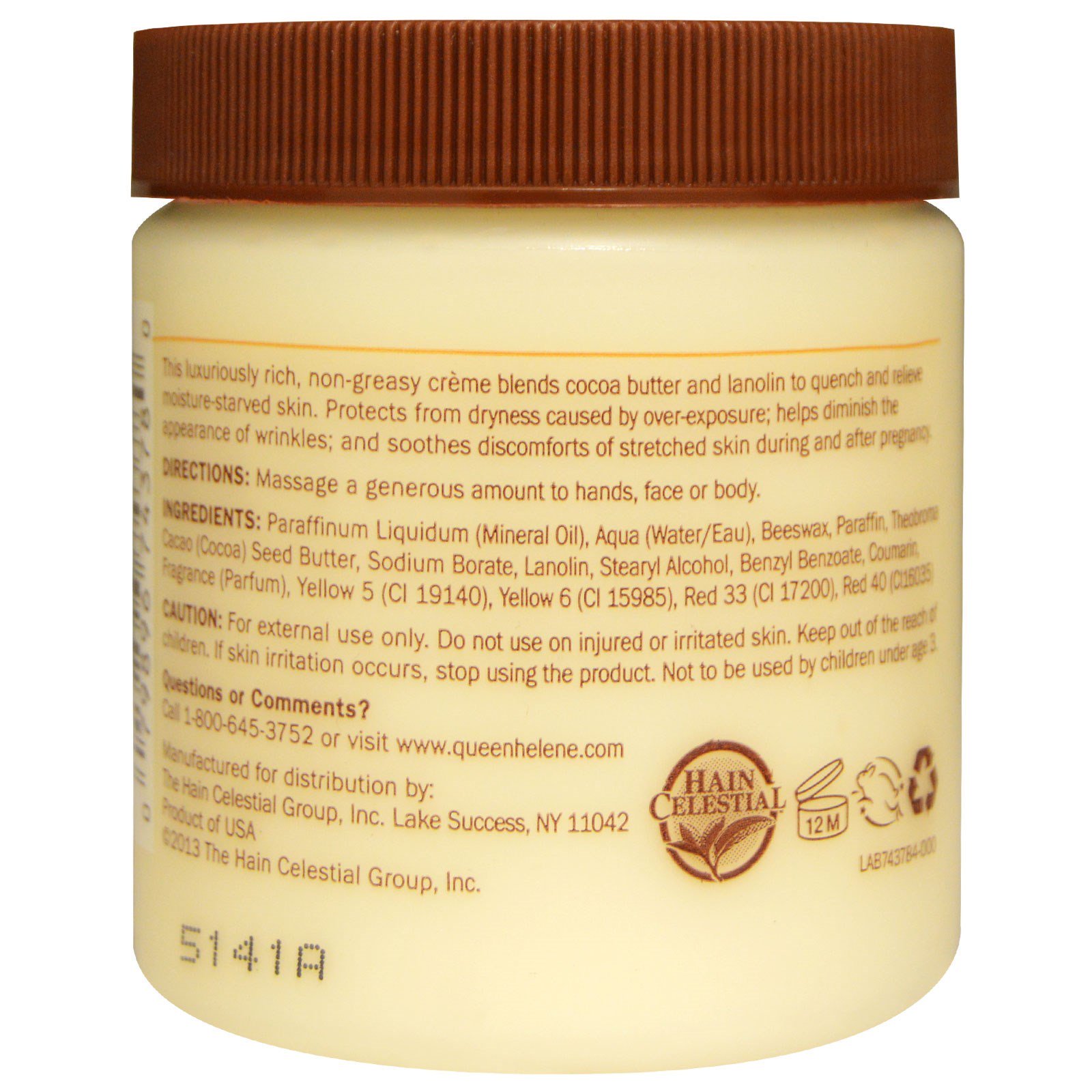 Comprar Queen Helene, Creme Facial + Corporal de Manteiga de Cacau, 4.8 oz (136 g) - Imagem 2
