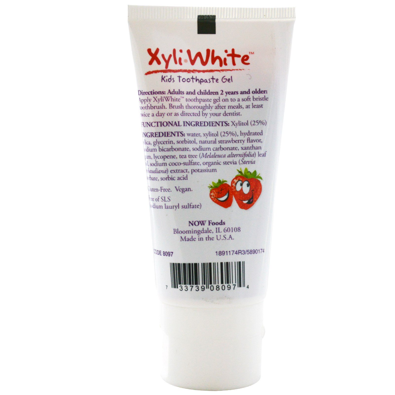 Comprar Now Foods, Solutions, XyliWhite, Gel Dental para Crianças, Splash de Morango, 85 g (3,0 oz) - Imagem 2