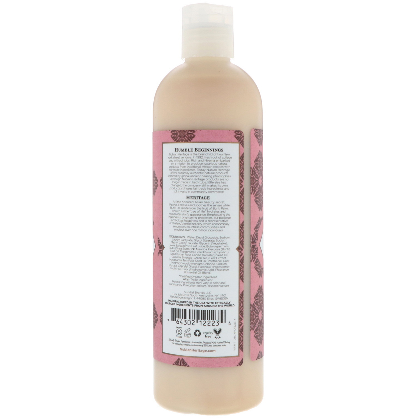 Comprar Nubian Heritage, Sabonete Líquido Corporal, Patchouli e Buriti, 384 ml (13 fl oz) - Imagem 2