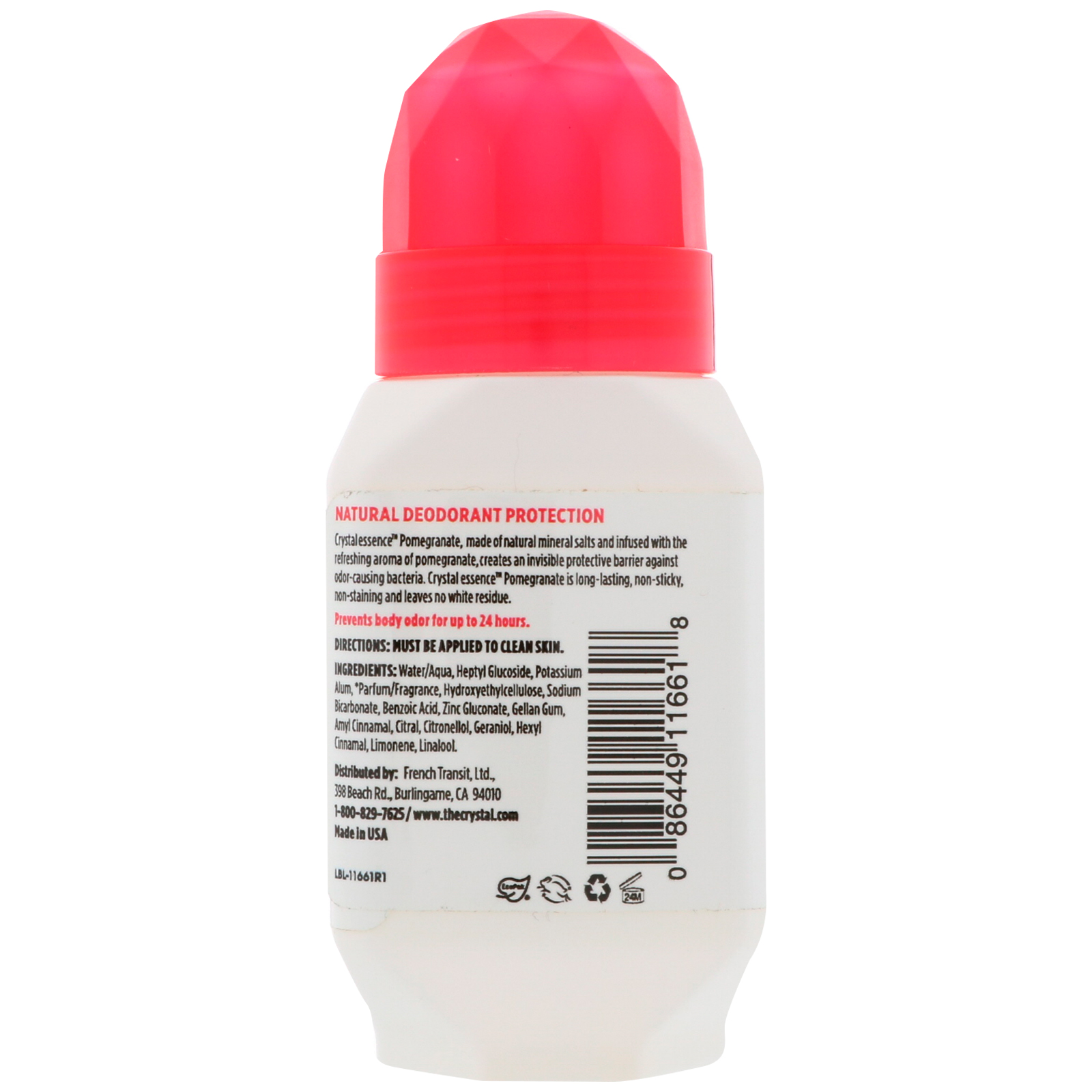 Comprar Crystal Body Deodorant, Desodorante Natural Roll-On, Romã, 2,25 fl oz (66 ml) - Imagem 2