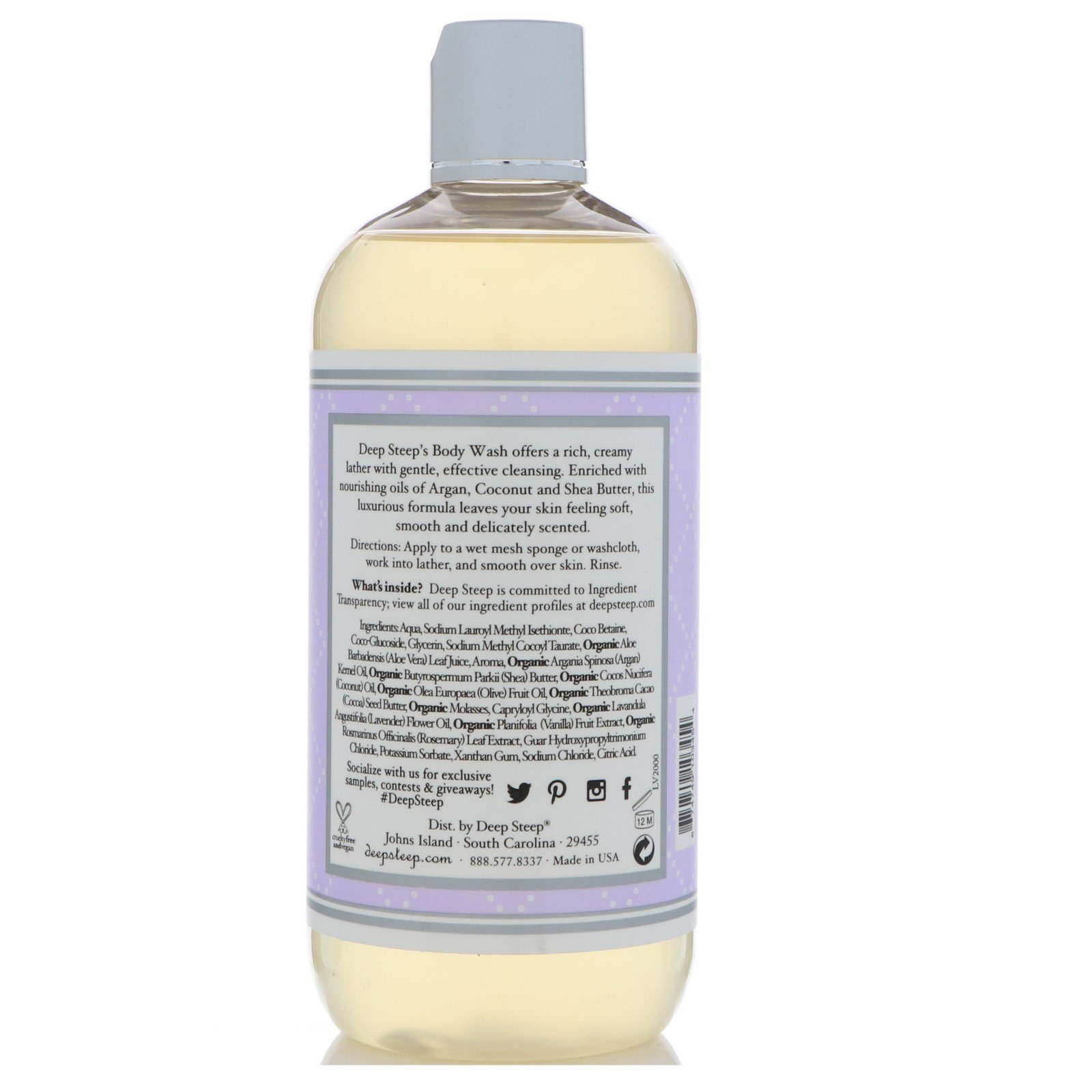 Comprar Deep Steep, Sabonete Líquido para o Corpo, Lavanda - Baunilha, 17 fl oz (503 ml) - Imagem 2