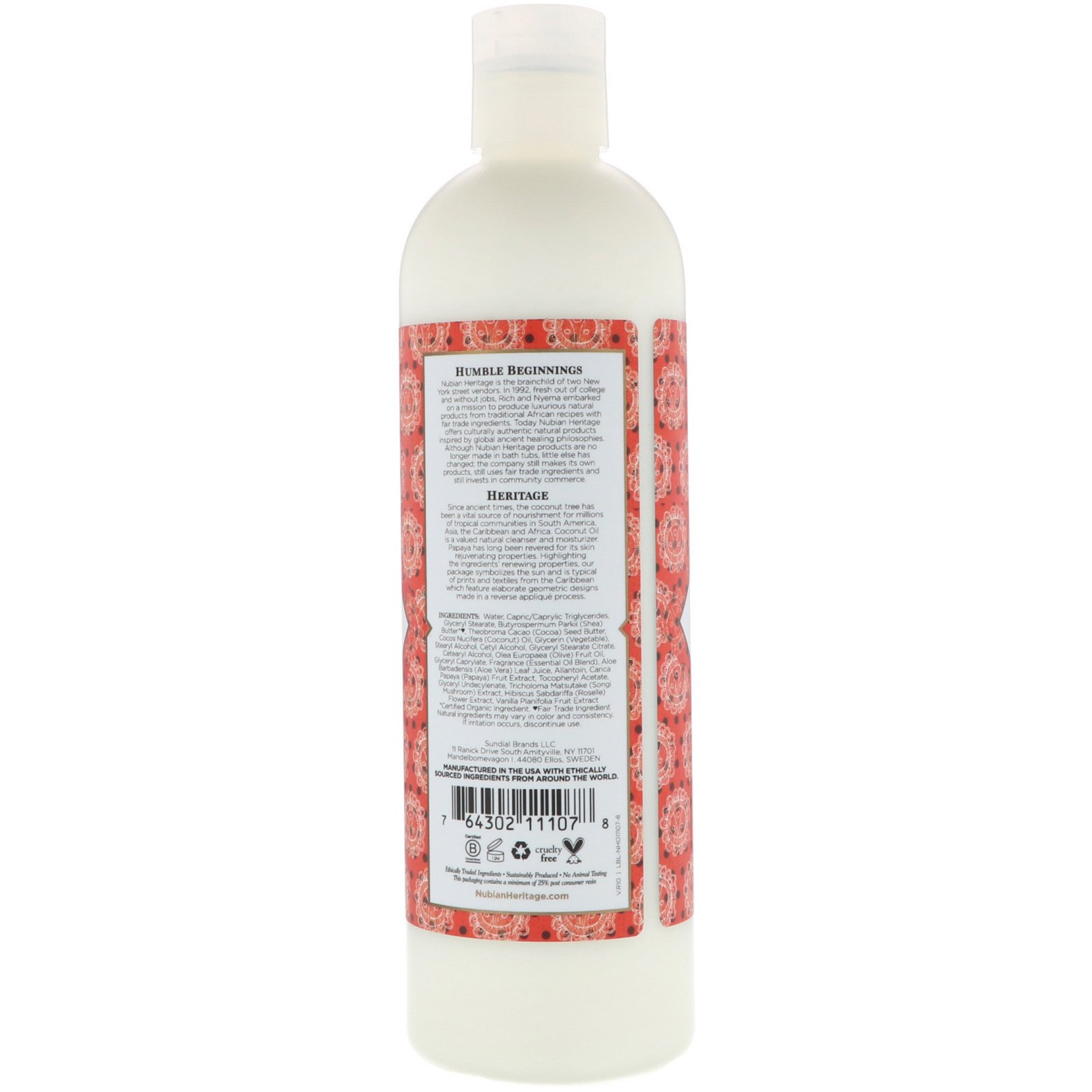 Comprar Nubian Heritage, Loção de Corpo, Coco e Mamão, 13 fl oz (384 ml) - Imagem 2