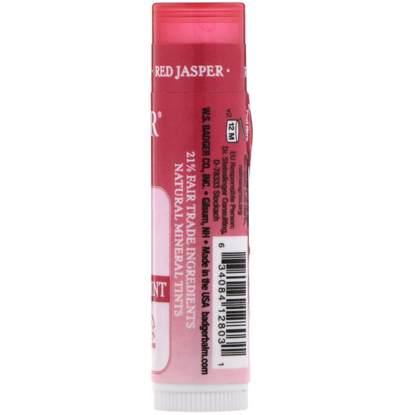 Comprar Badger Company, Matiz de lábio mineral, Jasper vermelho, 0,15 onças (4,2 g) - Imagem 2