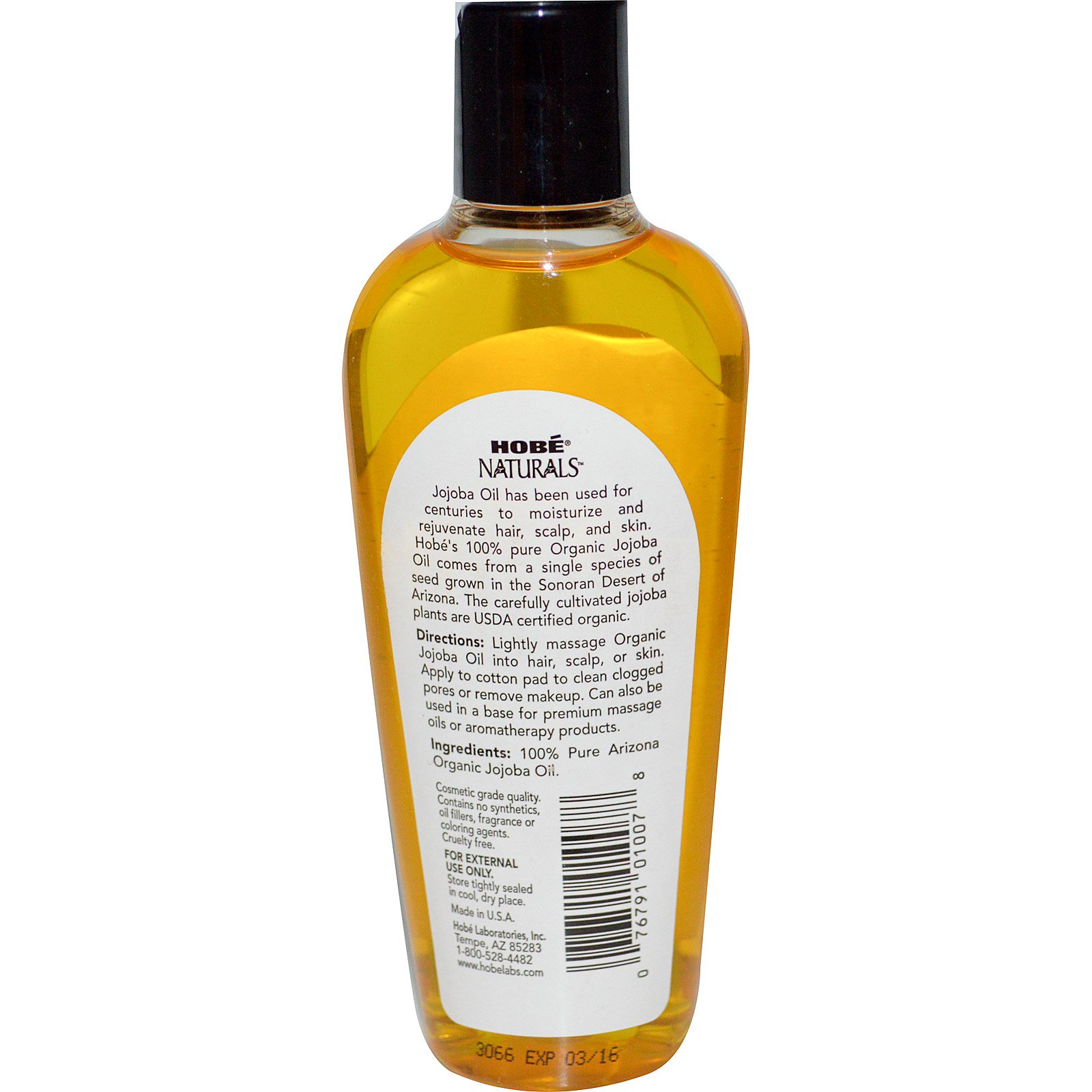 Comprar Hobe Labs, Naturals, Óleo de Jojoba Orgânico, 4 fl oz (118 ml) - Imagem 2