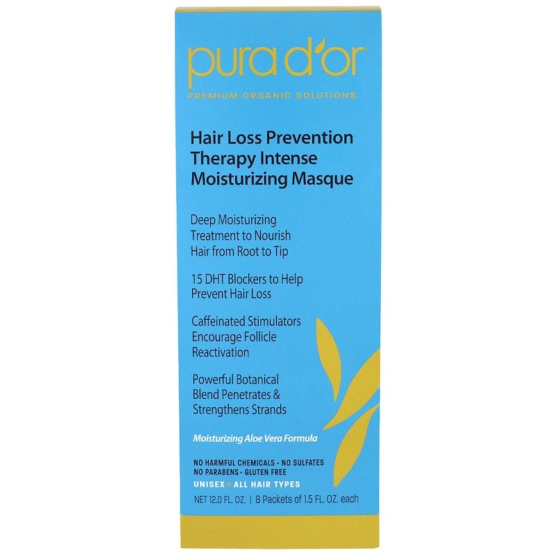Comprar Pura D'or, Terapia de Prevenção da Queda de Cabelo, Máscara de Hidratação Intensa, 8 Pacotes, 1,2 fl oz Cada - Imagem 2