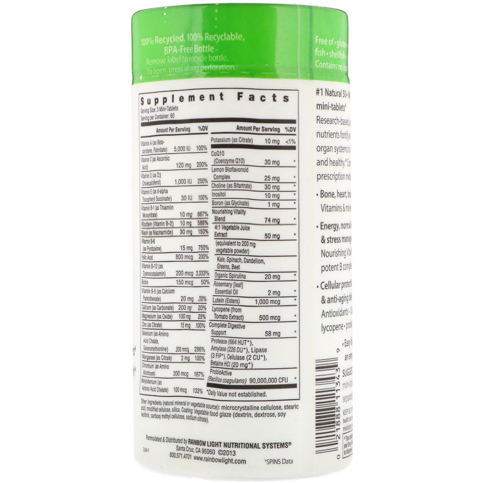 Comprar Rainbow Light, 50+ Mini-comprimidos, Multivitamínico à base de alimentos, 180 Mini-comprimidos - Imagem 2