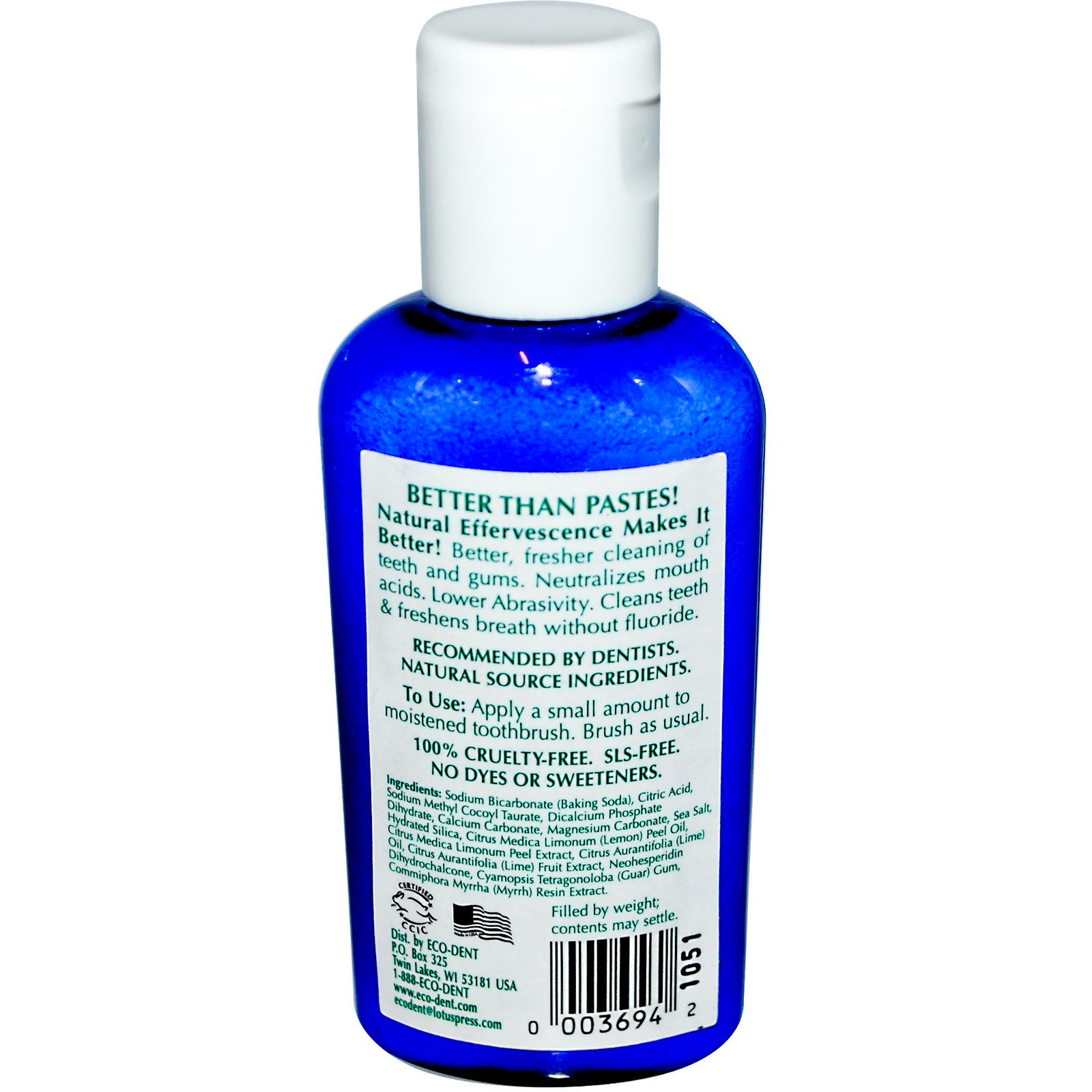 Comprar Eco-Dent, Cuidados Diários, Pó de Bicarbonato de Sódio para os Dentes, Lima-Limão, 2 oz (56 g) - Imagem 2