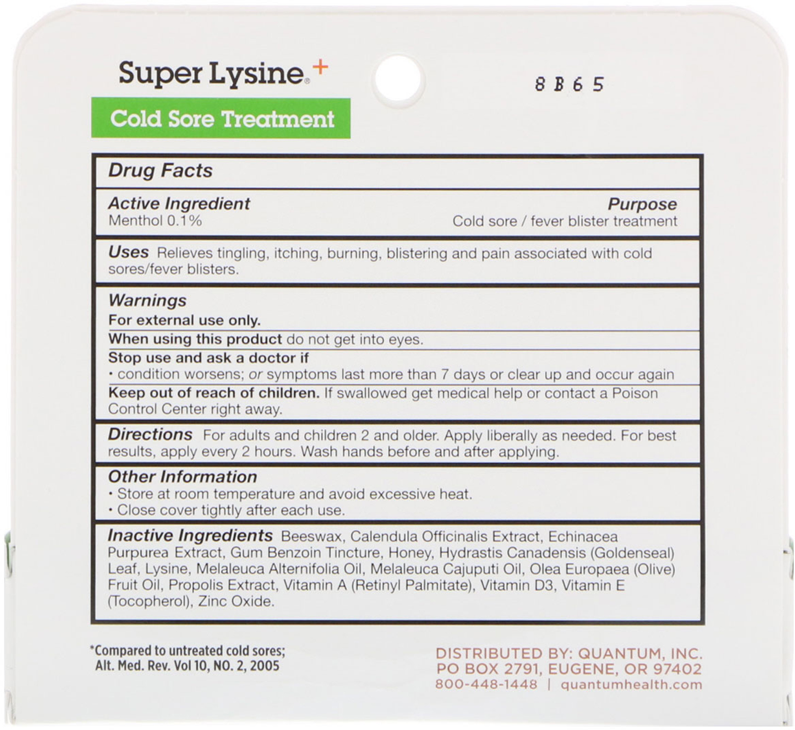 Comprar Quantum Health, Super Lisina + Tratamento para Queimaduras de Frio, 0,75 oz (21 g) - Imagem 2