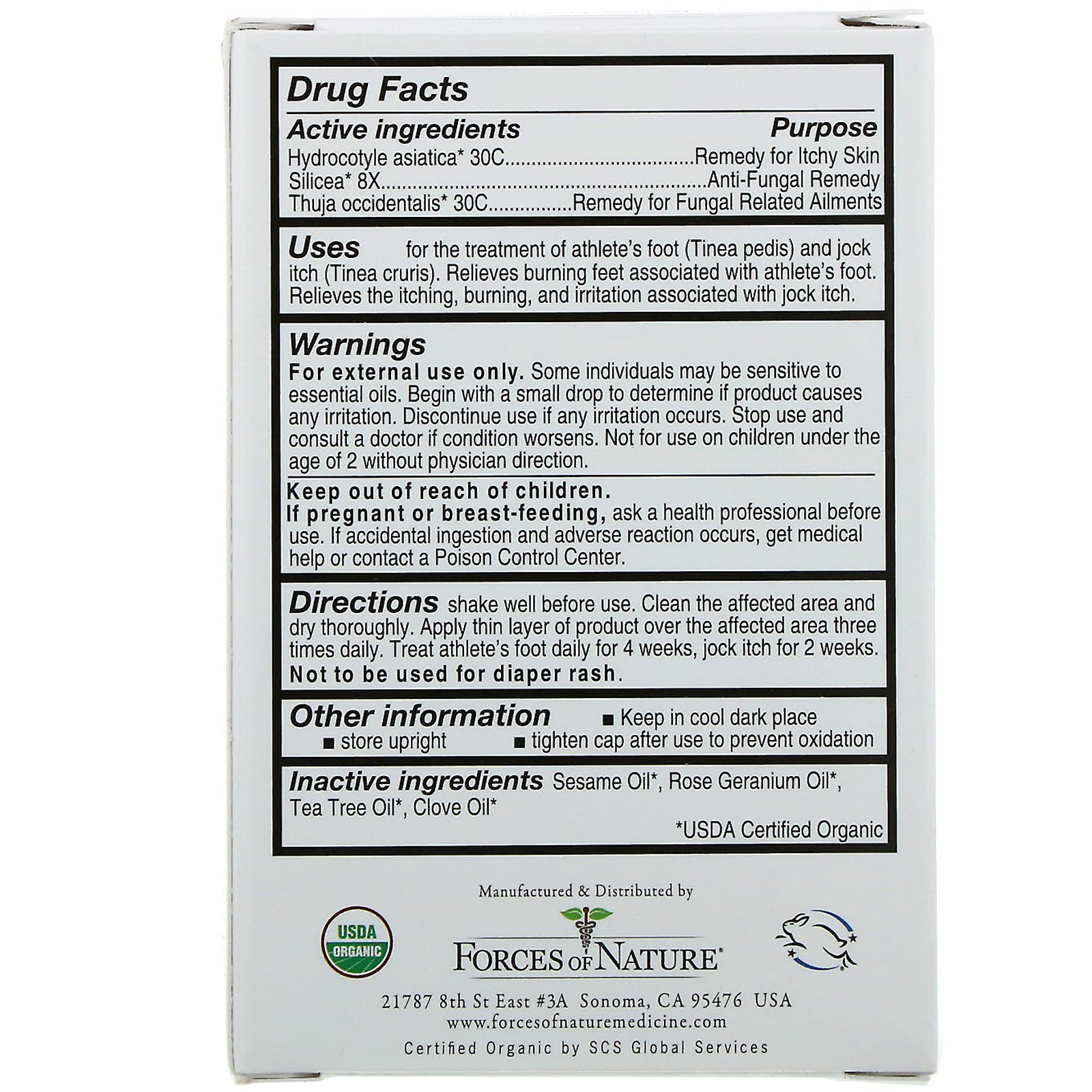 Comprar Forces of Nature, Controle para Pé de Atleta, 0,37 oz (11 ml) - Imagem 2