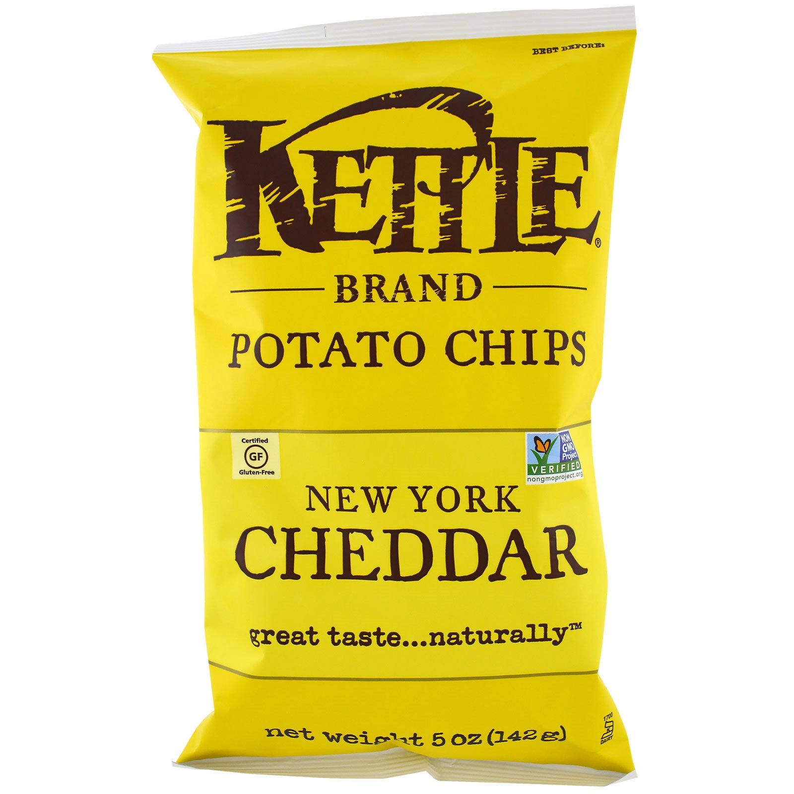 Comprar Kettle Foods, Potato Chips, New York Cheddar, 142 g (5 oz)