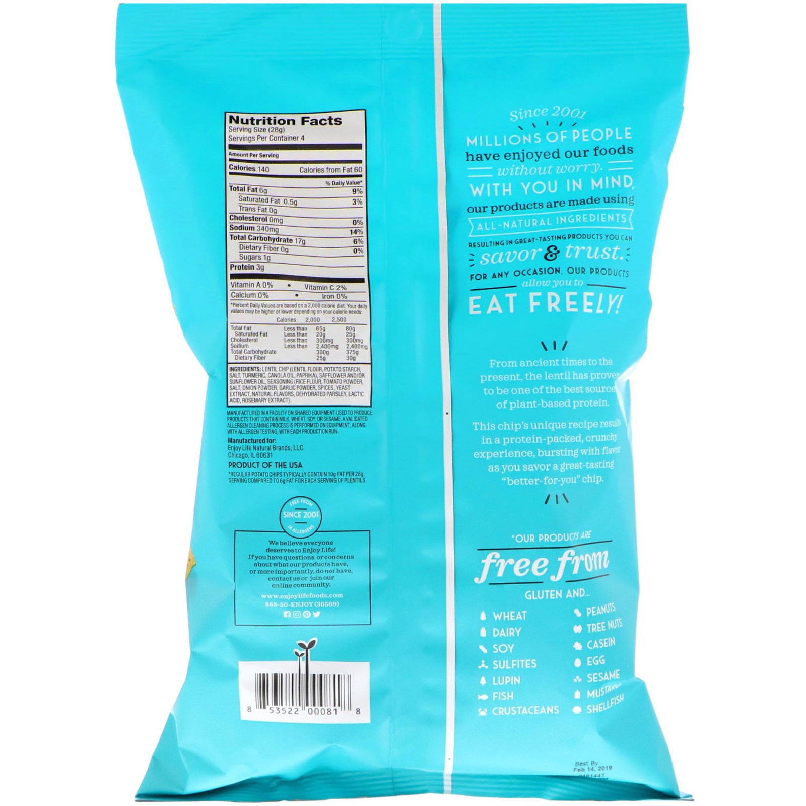 Comprar Enjoy Life Foods, Plentils, Chips de Lentilha, Sabor Pizza Margherita, 4 oz (113 g) - Imagem 2