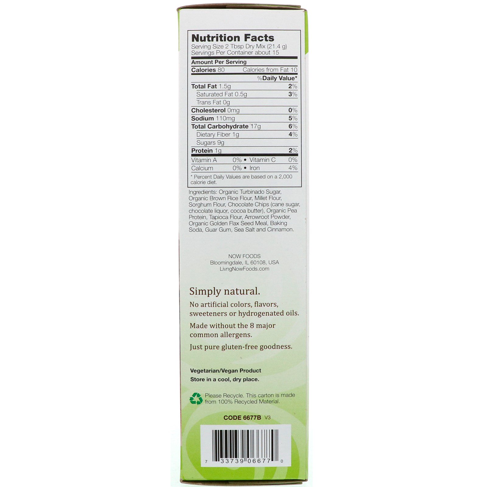 Comprar Now Foods, Mistura De Pão De Banana com Chocolate, Livre de glúten, 320 g - Imagem 2