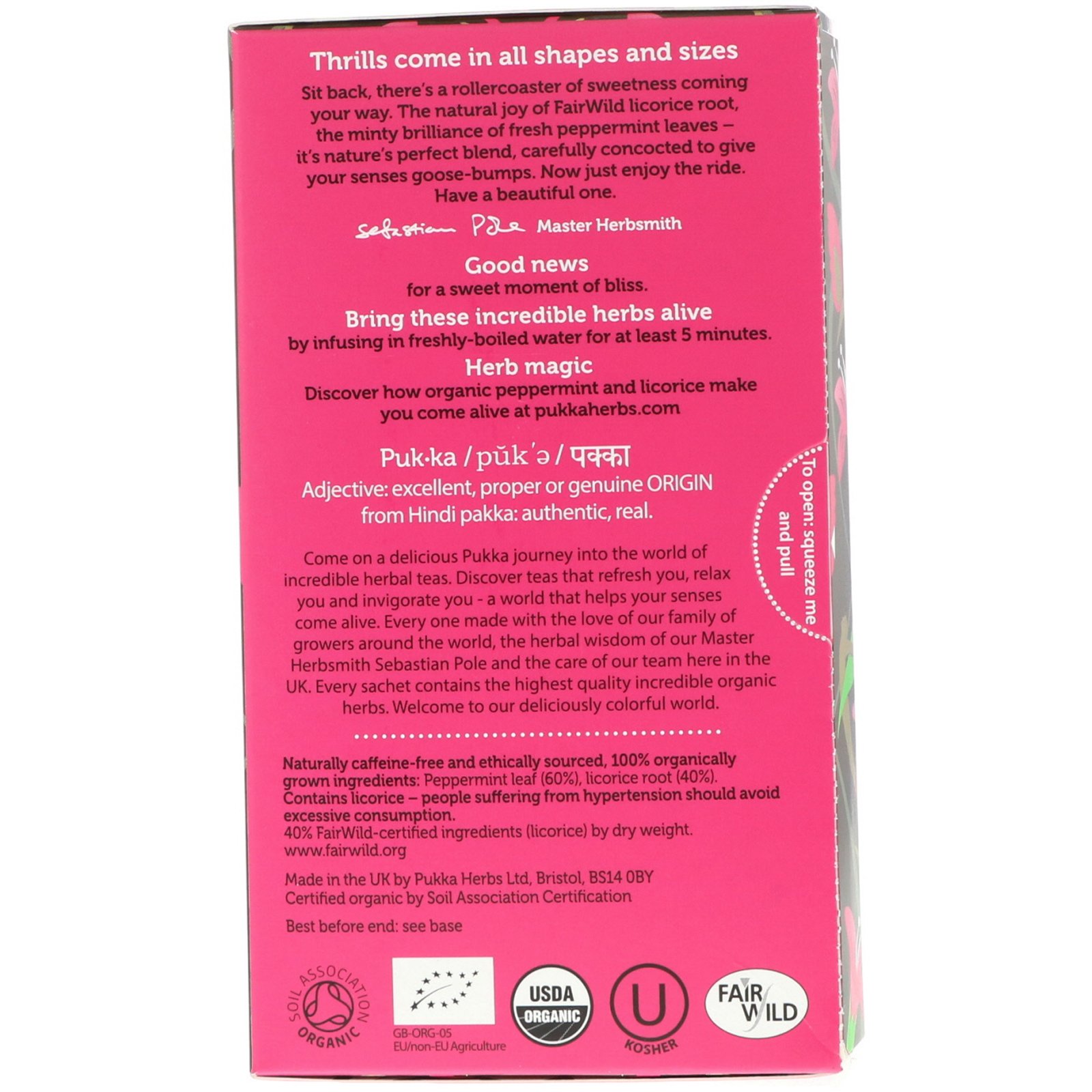 Comprar Pukka Herbs, Chá de Ervas Hortelã e Alcaçuz, Descafeinado, 20 Saquinhos de Chá, 30 g - Imagem 2