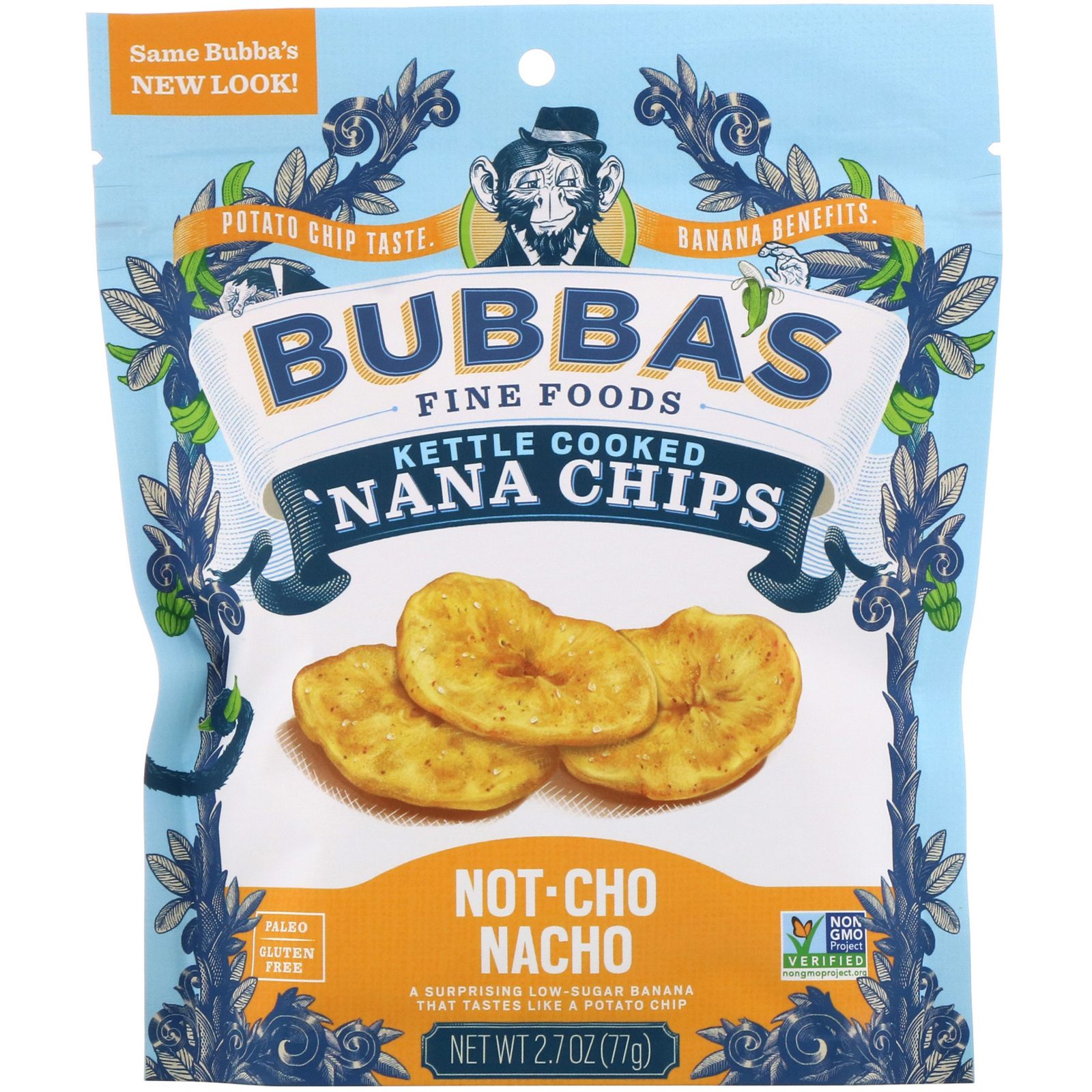 Comprar Bubba's Fine Foods, 'Nana Chips, Macho Nacho, 2,7 oz (77 g)