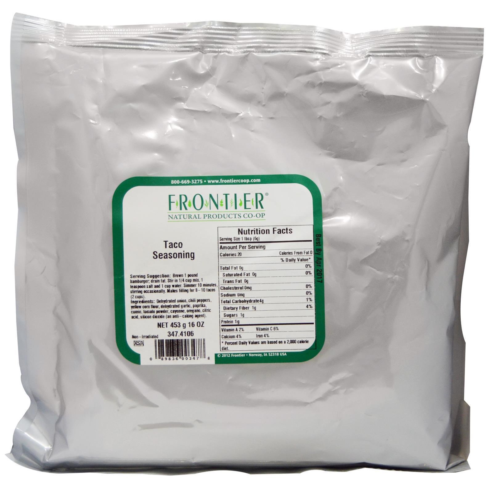 Comprar Frontier Natural Products, Tempero de Taco, 16 oz (453 g) - Imagem 2