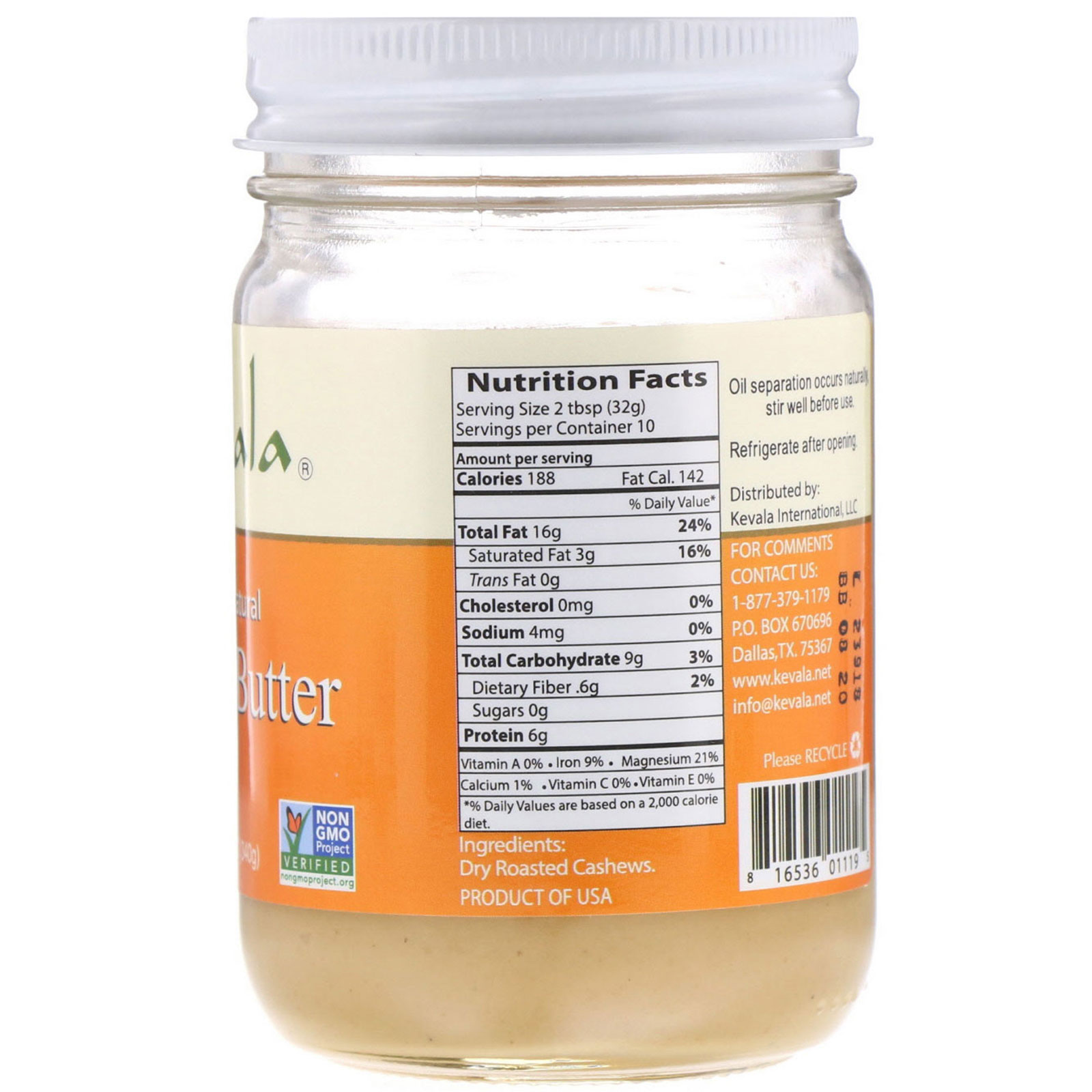 Comprar Kevala, Manteiga de Caju Natural Premium, 12 oz (340 g) - Imagem 2